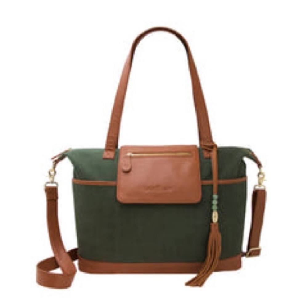 Stylish Green and Brown Baby Bag